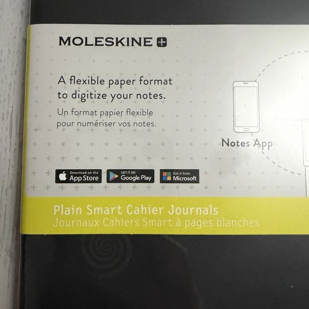 Moleskine Smart Cahier Journals 2 XL Black‎ Notebook Digital Notes Plain 7.5x10